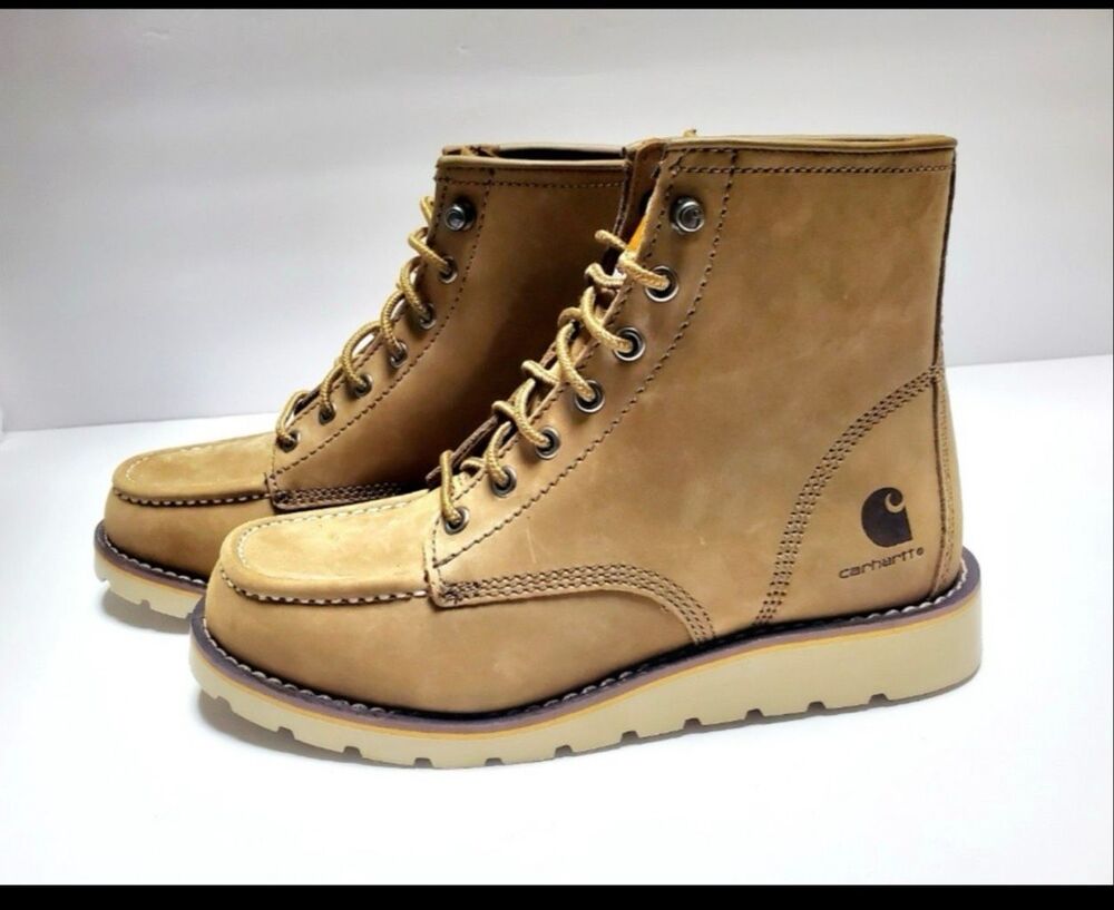 Carhartt Women's 6-inch Leather Moc Toe Wedge Work Boots Size 7½ (FW6022-W)